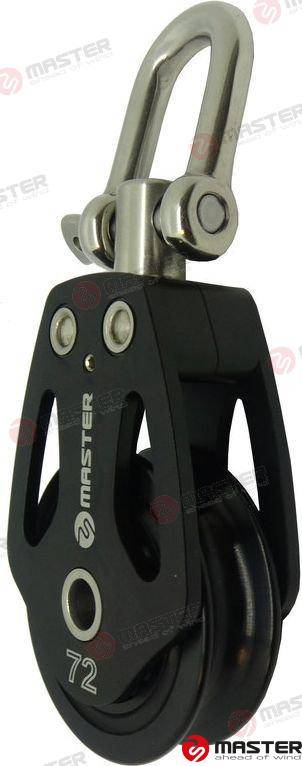 72mm Aluminium single block/ swivel shackle