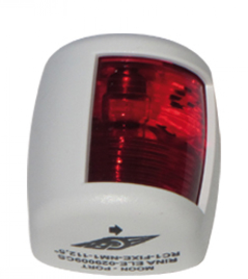 NAVIGATION LIGHTS red 112,5°, white hull , under 12m IP56 12V 10W  H61mm