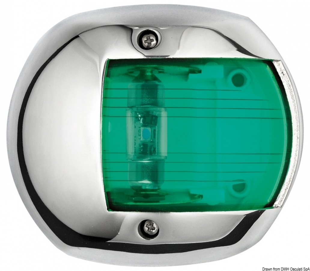Compact 112.5° green led navigation light LED 0,8W AISI 316