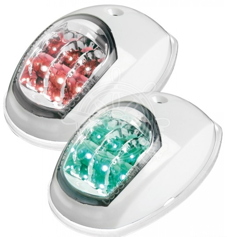 Навигационные огни красный iзеленый LED 12V  112,5° + 112,5° Для лодок длиной до 12 м