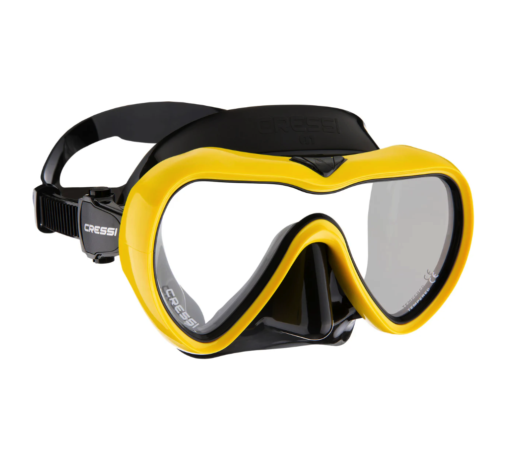 Diving mask Cressi A1 Black/Yellow ANTI FOG - glass