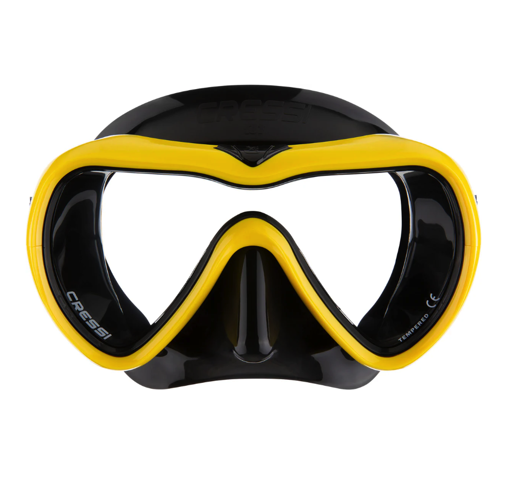 Diving mask Cressi A1 Black/Yellow ANTI FOG - glass