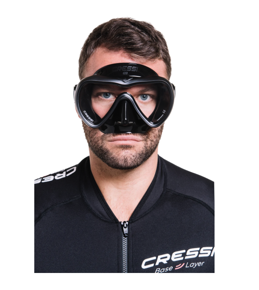 Diving mask Cressi A1 Black/Yellow ANTI FOG - glass