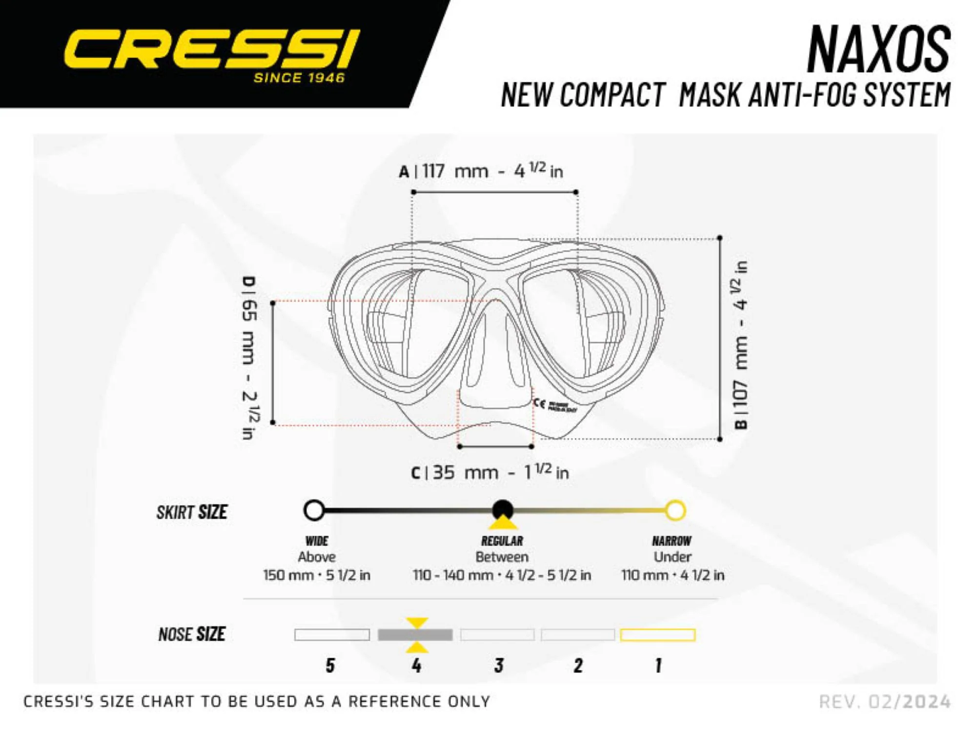 Diving mask NAXO Black/Yellow ANTI-FOG technology