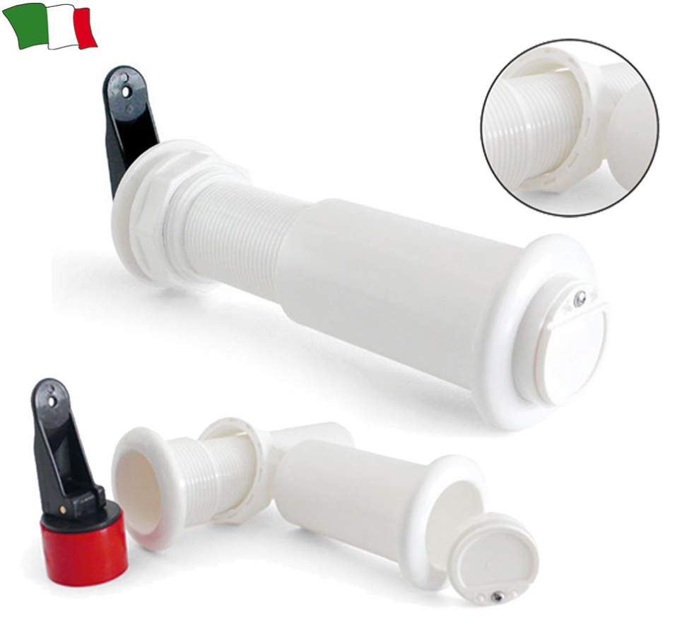 Noteka dubultai sienai d42mm balta - Garums no 80 līdz 230mm. Korķis nav iekļauts komplektā !