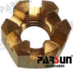 Propeller nut OEM: Mercruiser: 11-16147, 16147, 16147Q, 859933; Parsun: F15-06000016; Yamaha: 90171-10M01, 9017110M01; Tohatsu: 369-64121-0