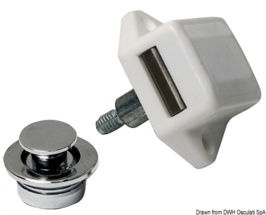 Push-lock nylon/chromed brass 19 mm