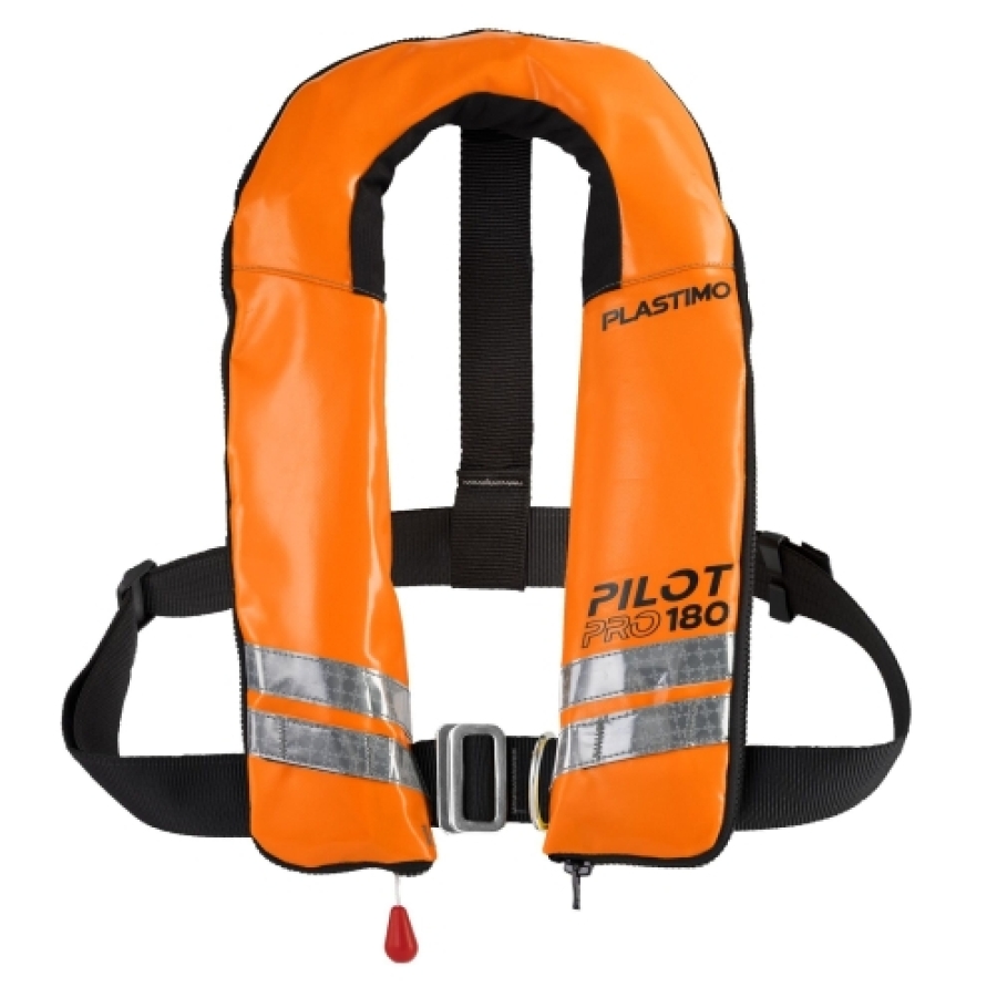 Inflatable Life vest Plastimo Pilot PRO180 UML Elite PVC + Harness/Crotch Strap - Orange