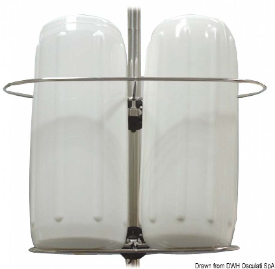 Foldable fender holder 300 x 160 mm 2xØ15 for tube Ø size 22/32 mm;