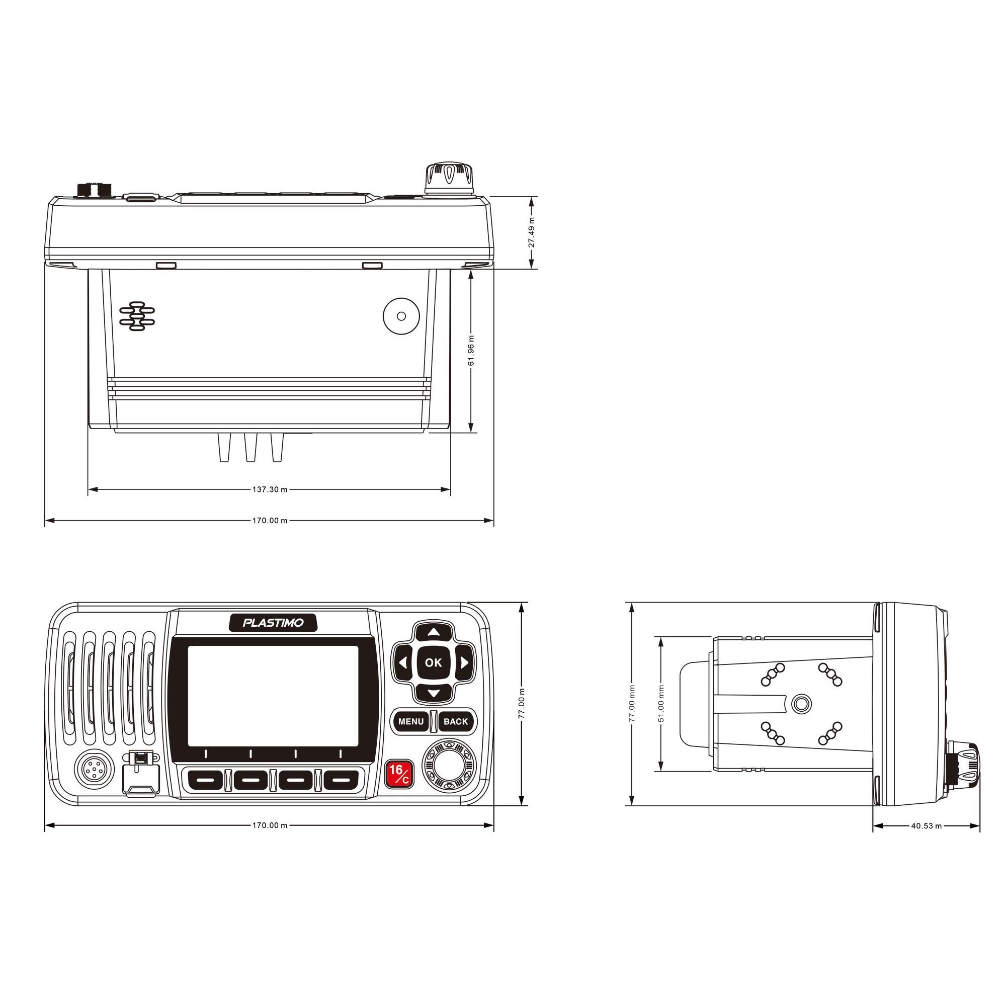 Rācija VHF, DSC, GPS FX-500+ Plastimo