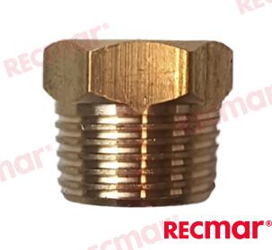 Pipe plug,  3/8 - 18 NPT OEM: Mercruiser: 22-12524, 22-32803, 22-8M0180565, 32803, 87543, 8M0180565, FI5880010