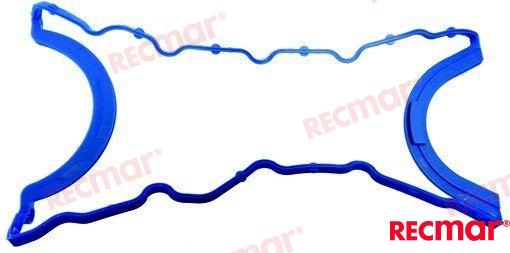 Cover gasket - lower GM V6 4.3L OEM: Mercruiser: 142471, 14247T1, 27-142471, 27-14247T1; Volvo: 3855801; OMC: 3855801