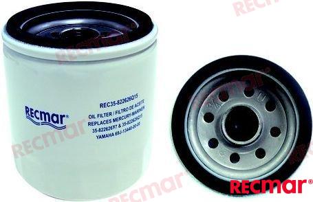 Oil filter Mercury 225 - Yamaha F150-250 OEM: Mercruiser: 35-822626Q15, 35-822626T7, 8226267, 822626Q15, 822626T7; Selva: 35-822626A15