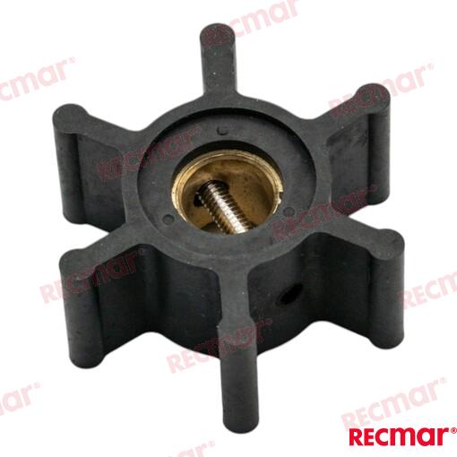 Water pump impeller for OEM: Jabsco: 18653-0001, 18653-0001-P, 18653-001, 653-0001, 653-0001-P, Johnson Pump: 09-810B, 09-810B-1;