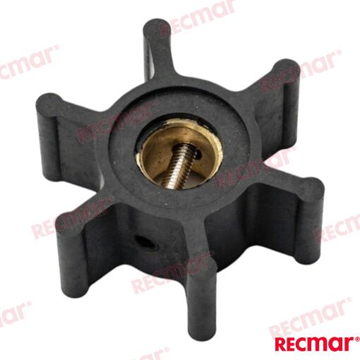 Water pump impeller for OEM: Jabsco: 18653-0001, 18653-0001-P, 18653-001, 653-0001, 653-0001-P, Johnson Pump: 09-810B, 09-810B-1;