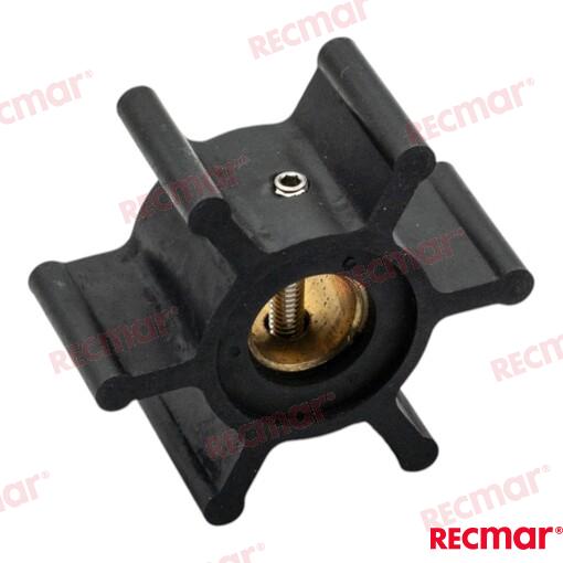 Water pump impeller for OEM: Jabsco: 18653-0001, 18653-0001-P, 18653-001, 653-0001, 653-0001-P, Johnson Pump: 09-810B, 09-810B-1;