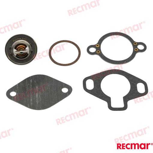 Thermostat kit MerCruiser GM V6 & V8 71ºc OEM: Mercruiser: 807252Q5, 807252T5, 807252T8