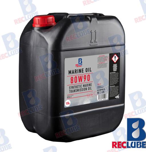Synthetic gear oil 80W90 15L API GL-5 - green. Suitable for Alpha, Bravo, Cobra, SX drives