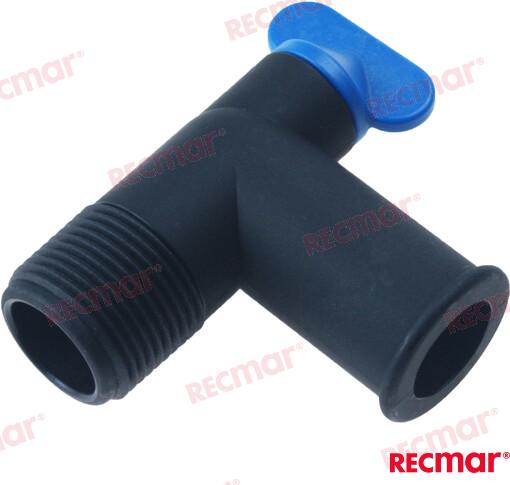 hose fitting with drain plug OEM: Mercruiser: 22-862210A01, 806926A1, 862210A01