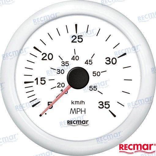 speedometer 0/35 mph white