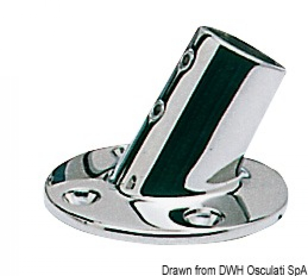 Pulpit socket AISI316 round 60° for tube Ø22 mm