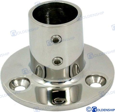 Round base 90º Tube Ø25mm Base Ø67mm	 AISI316