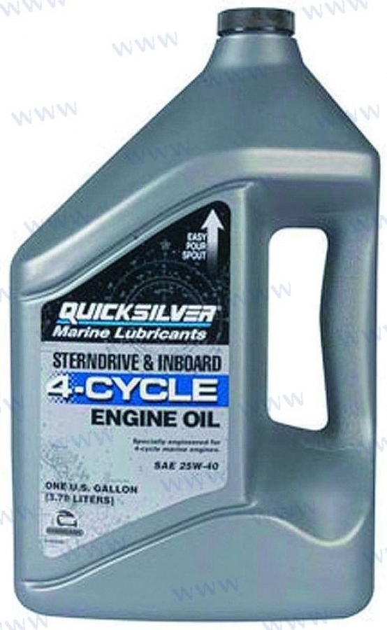 Oil 25W40 Quicksilver 3.8L - For stationary engines OEM: Mercruiser: 858049, 858049K01, 8M0061422, 8M0086224, 8M0206954, 92-802839A30