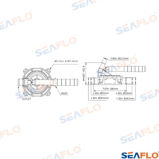 Мембранный ручной насос 720 галлонов в час 45 л/мин
