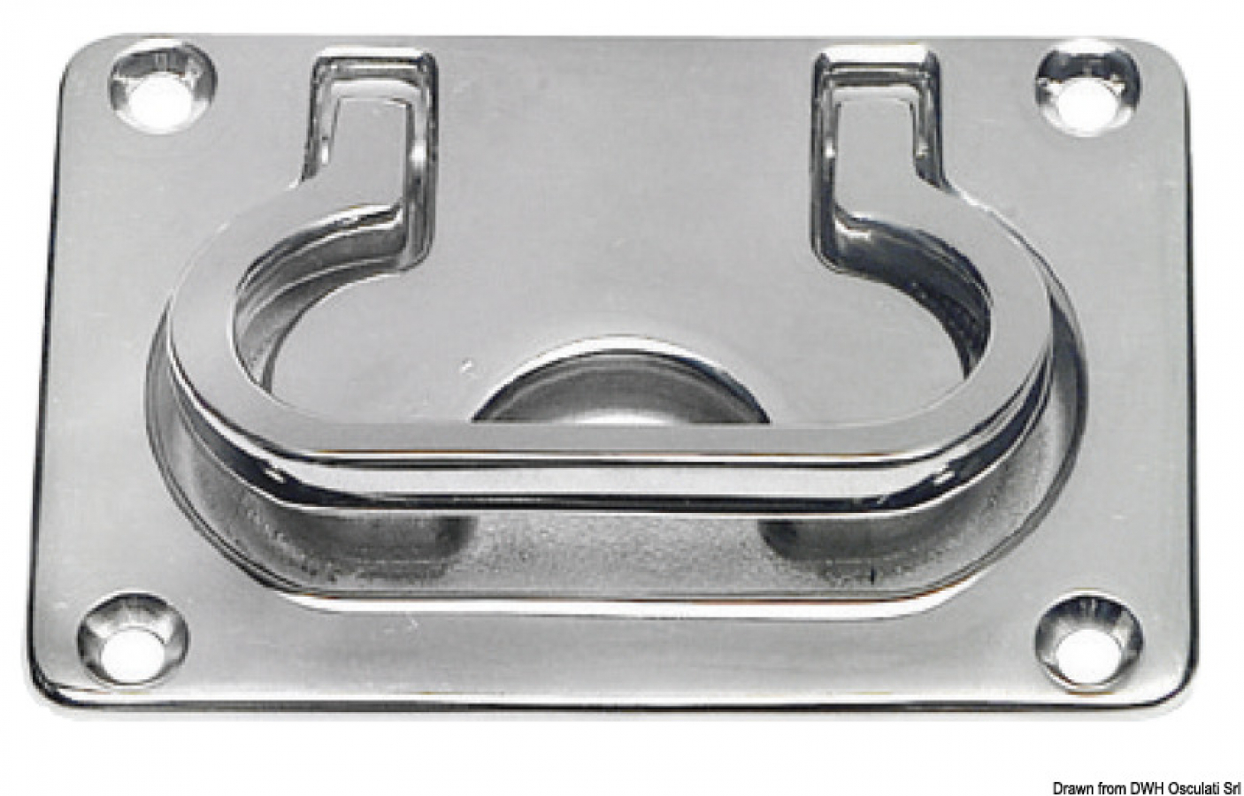 Защелка HD AISI316 зеркальная полированная с ручкой 55x77 мм