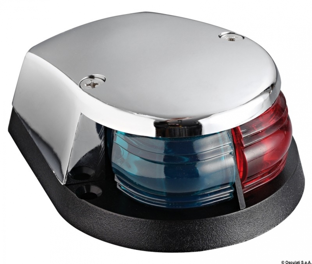 Red/green bow navigation light chromed cap, ABS