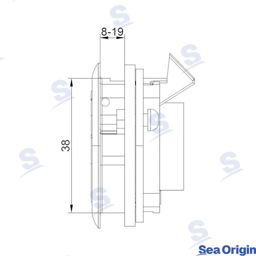 Lūkas aizvars Mini 44mm AISI316