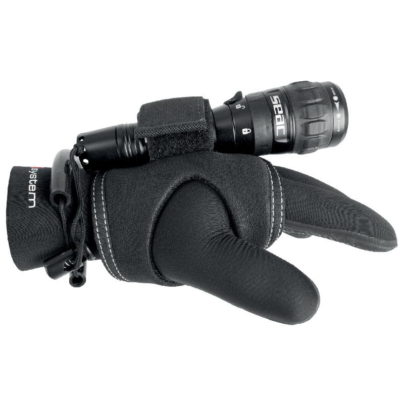SEAC flashlight holder around the glove