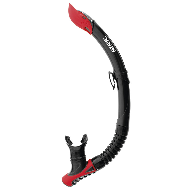 SEAC Reverse Snorkel with Anti Splash Top and Purge Valve S/BL - Red