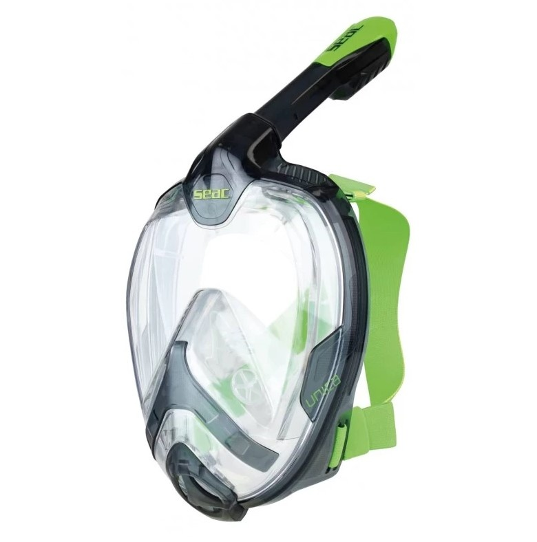SEAC Unica Full Face snorkeling mask - Size L/XL - Black/Lime