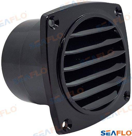 round louver air vent 63,5x93,5 mm - black