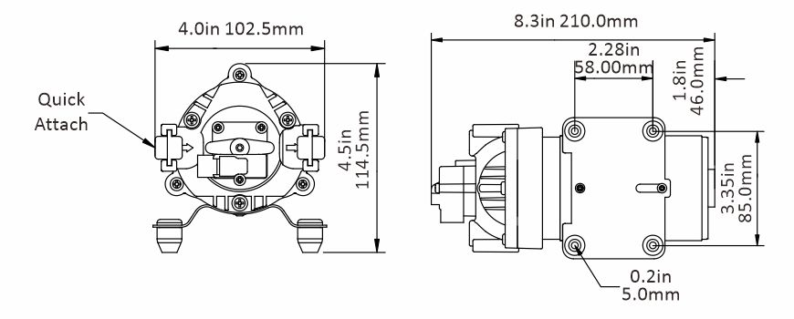 Water pump SEAFLO 7l/min 12V 5.5 bar (80 psi)