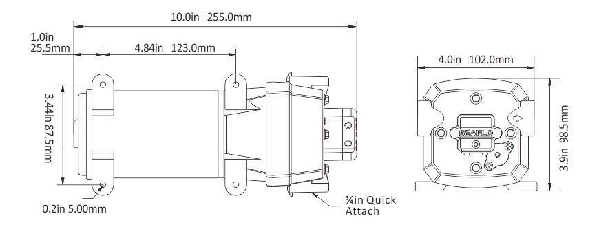presure water pump SEAFLO  24v 17lpm 2,8bar Series 41