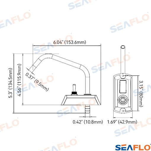 Кухонный насос Seaflo 12 В, 100 GPH/6,3 л/мин, 3/8 (10 мм), FGP1-G100-01