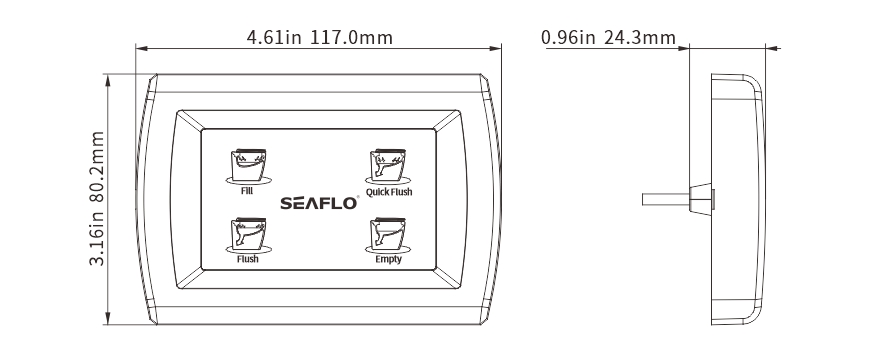 Seaflo Smart Switch Panel for Quiet Flush Toilets SFSP-015-04
