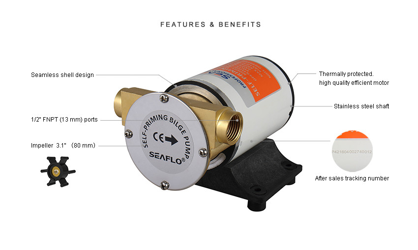 self priming bilge pump SEAFLO 12v 30lpm