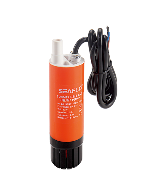 Tank pump 200GPH 11.8l/min 12V 7.5A Outlet diameter 10.16-12.7mm - Seaflo SFSP1-G200-03B