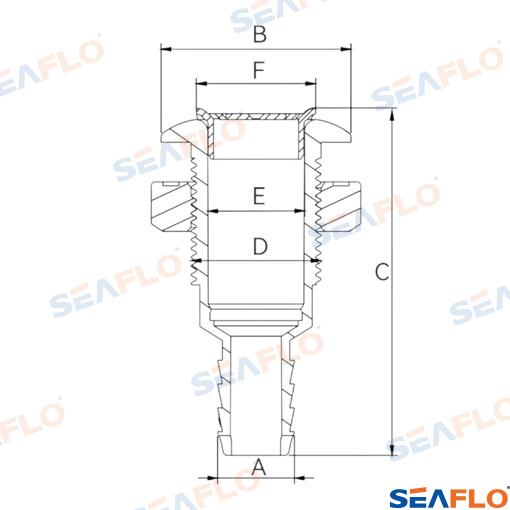 Ūdens noteka ar filtru 3/4" Seaflo