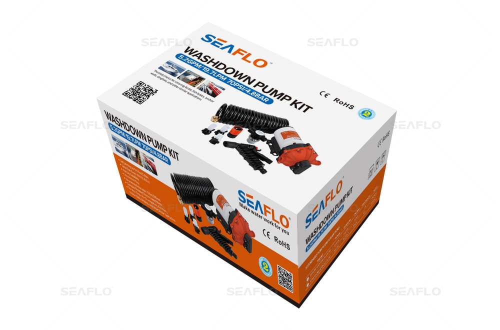 washdown water pump kit SEAFLO 12v 5.0/18.9lpm Series 51