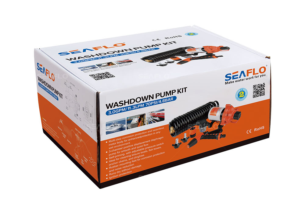 washdown water pump kit SEAFLO 24v 3.0/11.6lpm Series 33