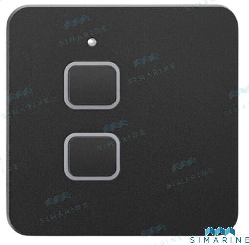 nereide light switch - 2 buttons black