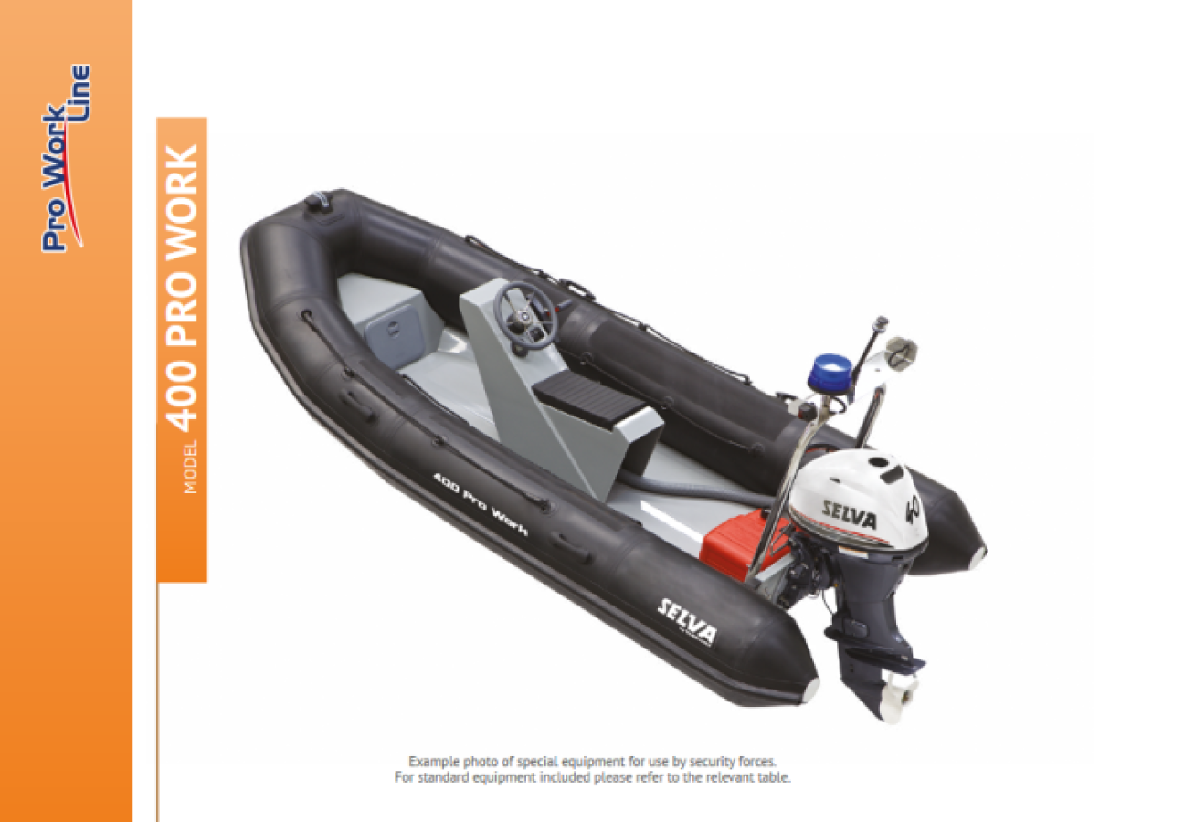 Selva Boat Pro Work Base 400 PVC with Selva engine Amberjack 25 E.F.I. E.M.B.L