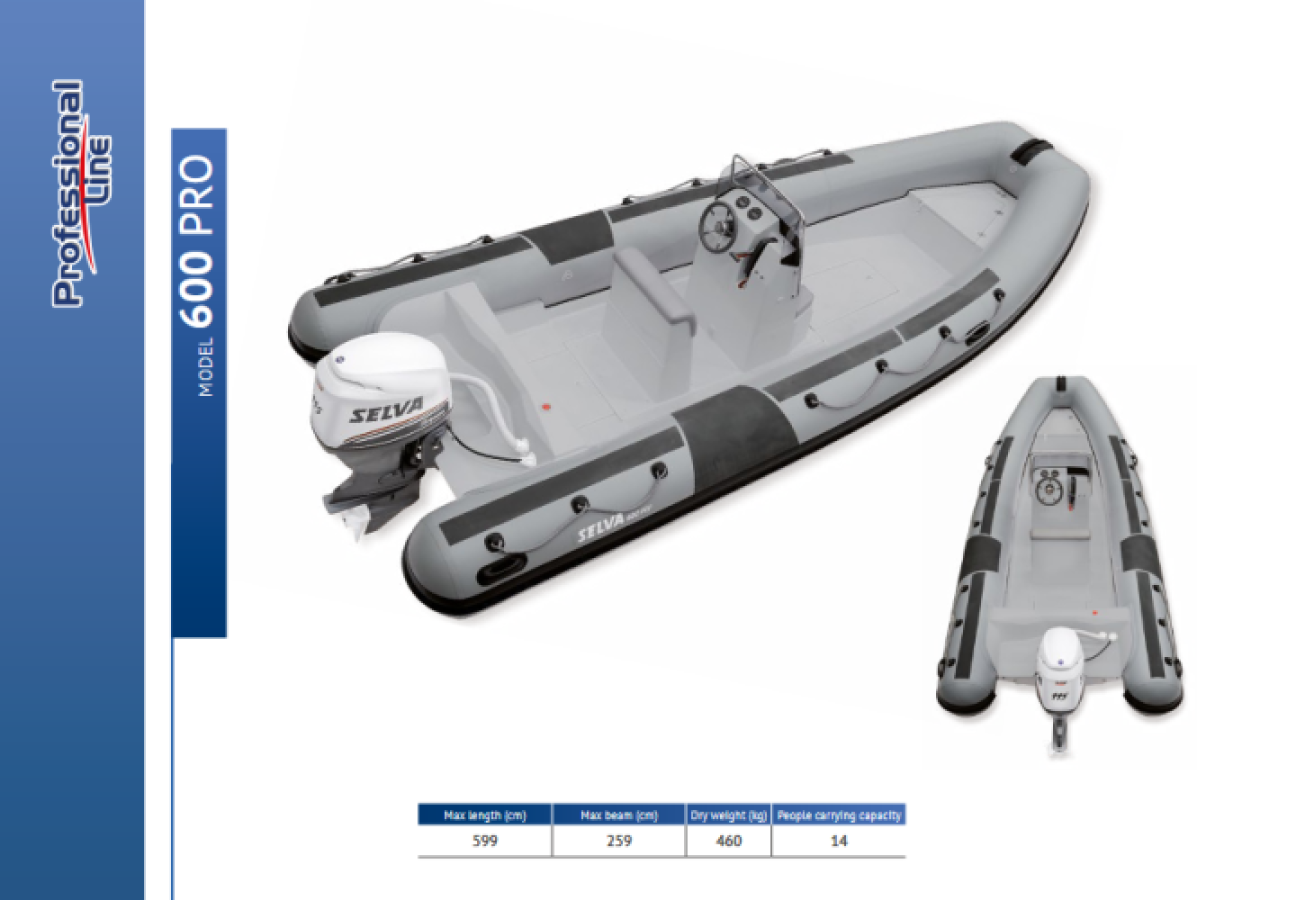 Selva Boat Professional 600 Pro with Selva engine Swordfish 115 E.F.I E.ST.L.PT