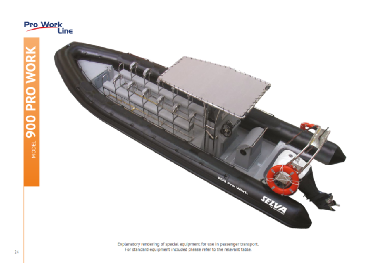 Selva Boat Pro Work 900 Hypalon with Selva engine White Whale 300 E.F.I E.DW.XL.PT.