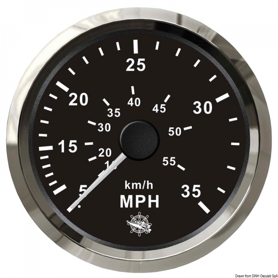 Speedometer 0-65 MPH black/glossy