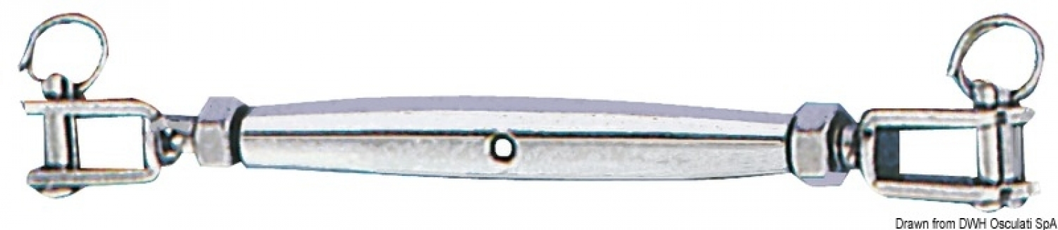 Turnbuckle w. two fixed jaws AISI316 8 mm